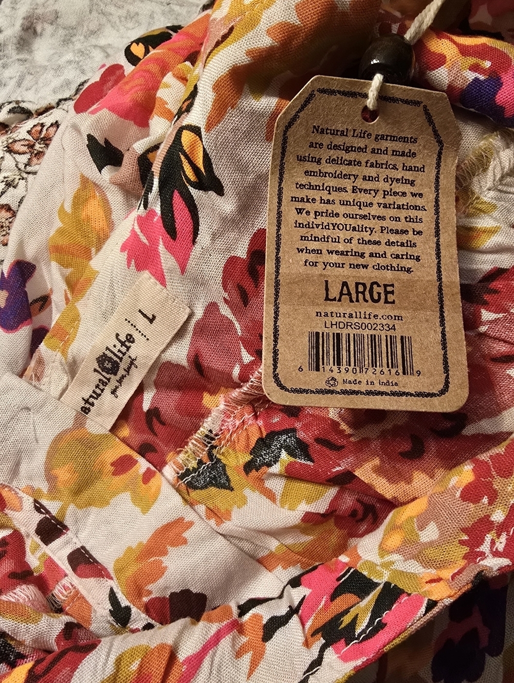 Natural Life Floral Boho Tiered Mini Dress - Size Large - Picture 15 of 16